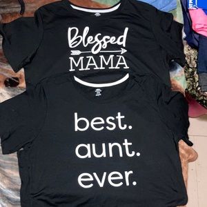 2 Blk Tees sz XL 16/18 Ladies